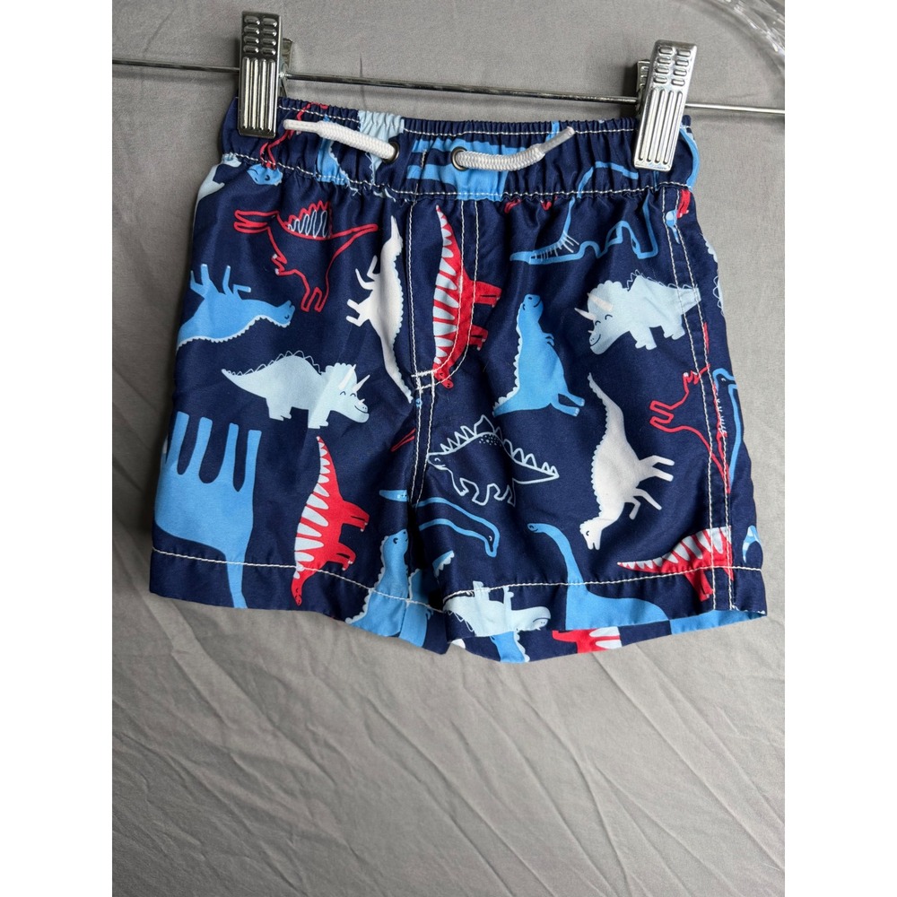 Carters Baby Boy Dinosaur Swim Trunks Navy Blue Red 12M